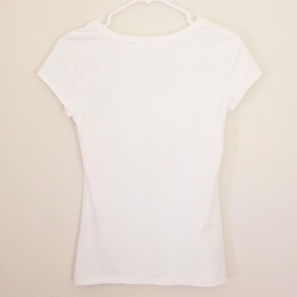 Ann Taylor Bow Graphic White Tee - Picture 3 of 8